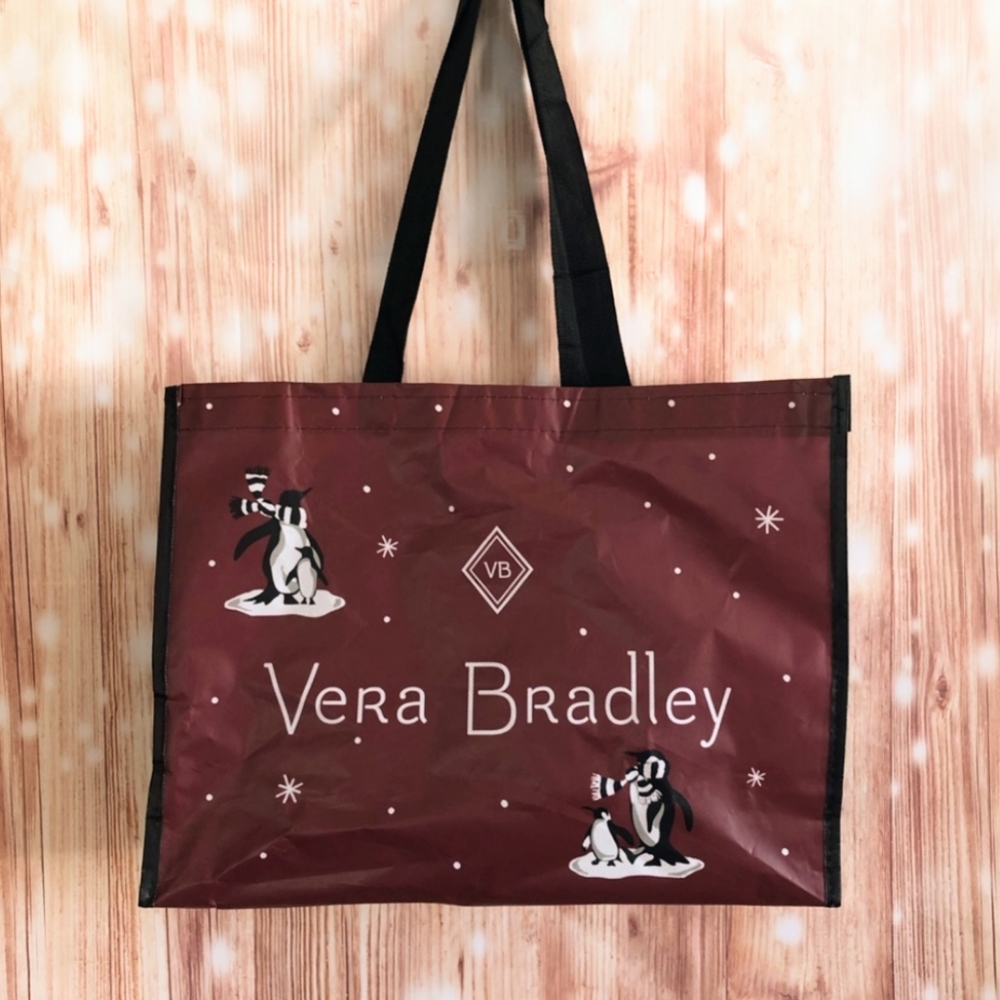 Vera Bradley Reusable Market Tote Penguins & Snowflakes